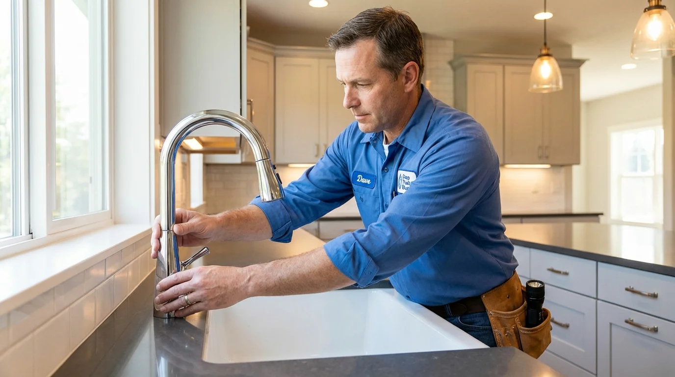 Kitchen faucet installation by Johns Plumbing LLC in Fort Belvoir