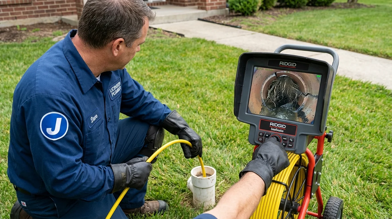 Sewer camera inspection being performed by Johns Plumbing LLC in Fort Belvoir