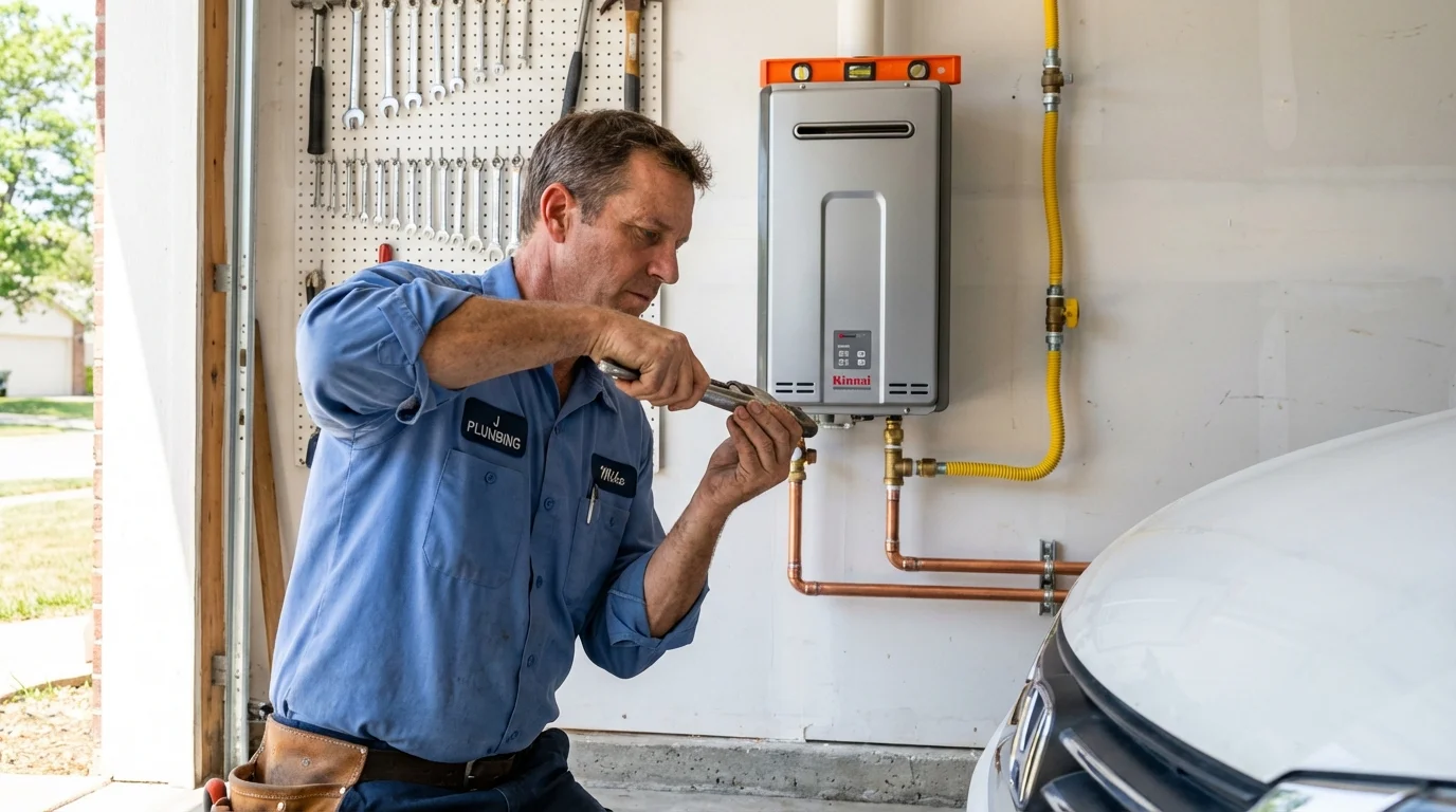 Tankless water heater installation by a Johns Plumbing LLC plumber in Fort Belvoir